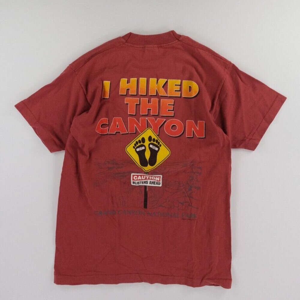 Vintage 90's Single Stitch Grand Canyon Clay Red S/S T-shirt Sz. M Hiking Tee